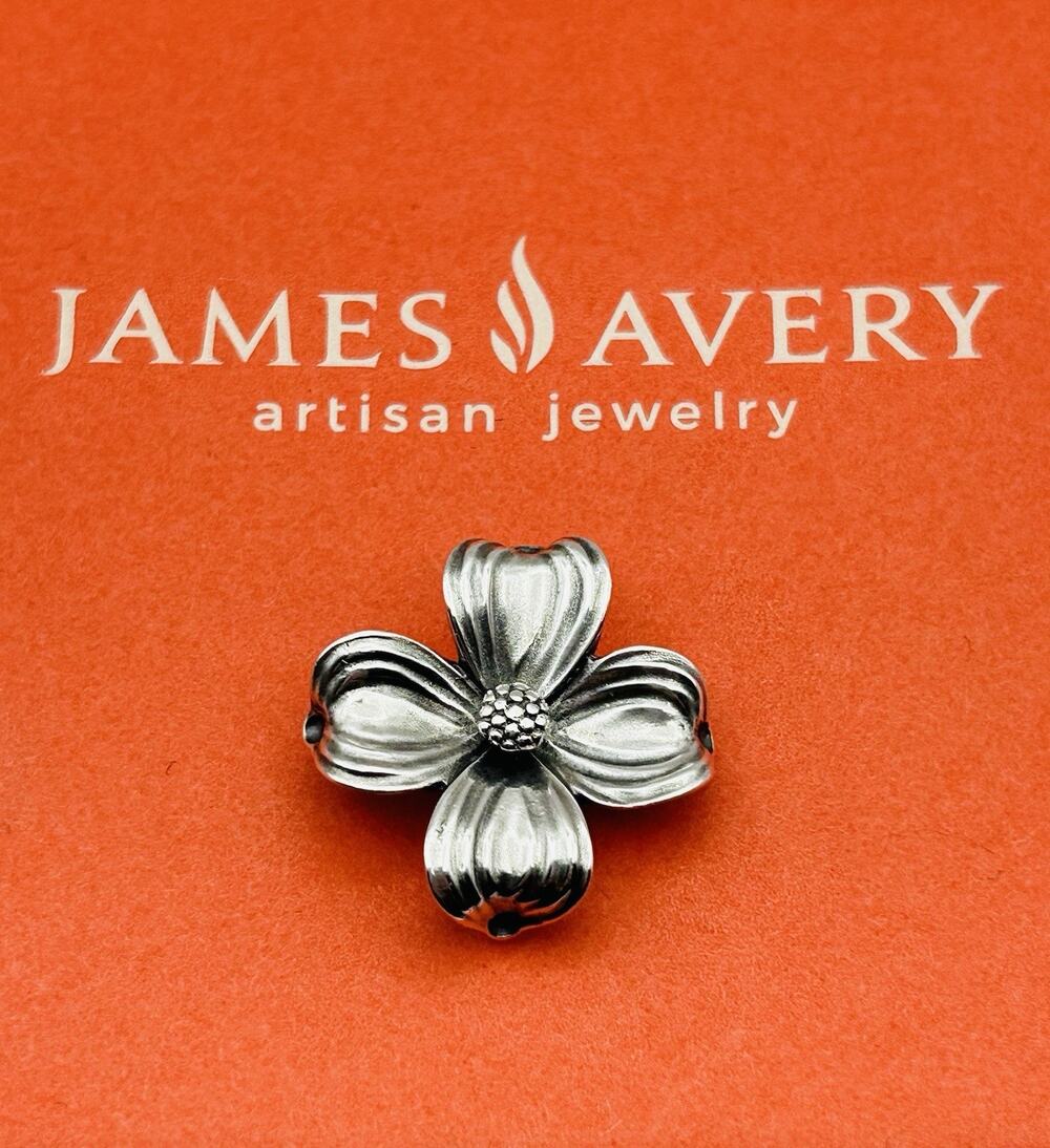 James Avery Retired Sterling Silver Dogwood Flower Brooch Pin Converter Pendant